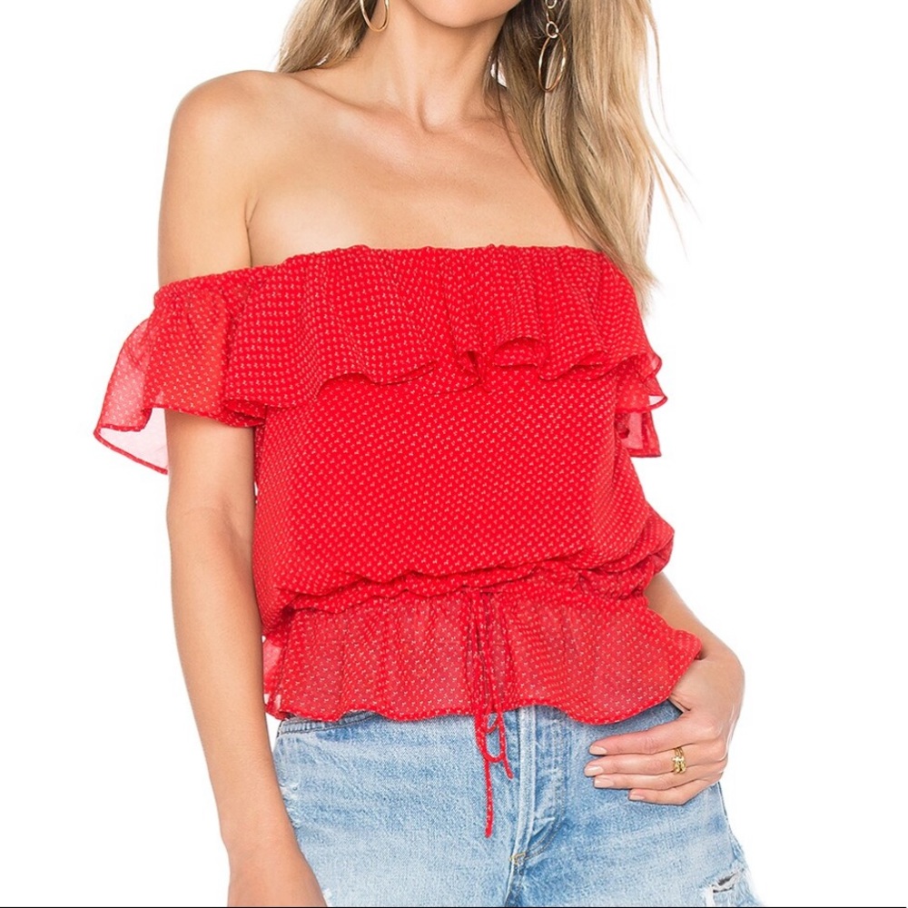 Lover & friends off the shoulder red top size m